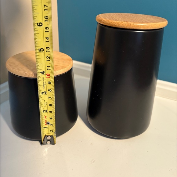 Black Canister Set with Wooden Lids - Picture 7 of 7